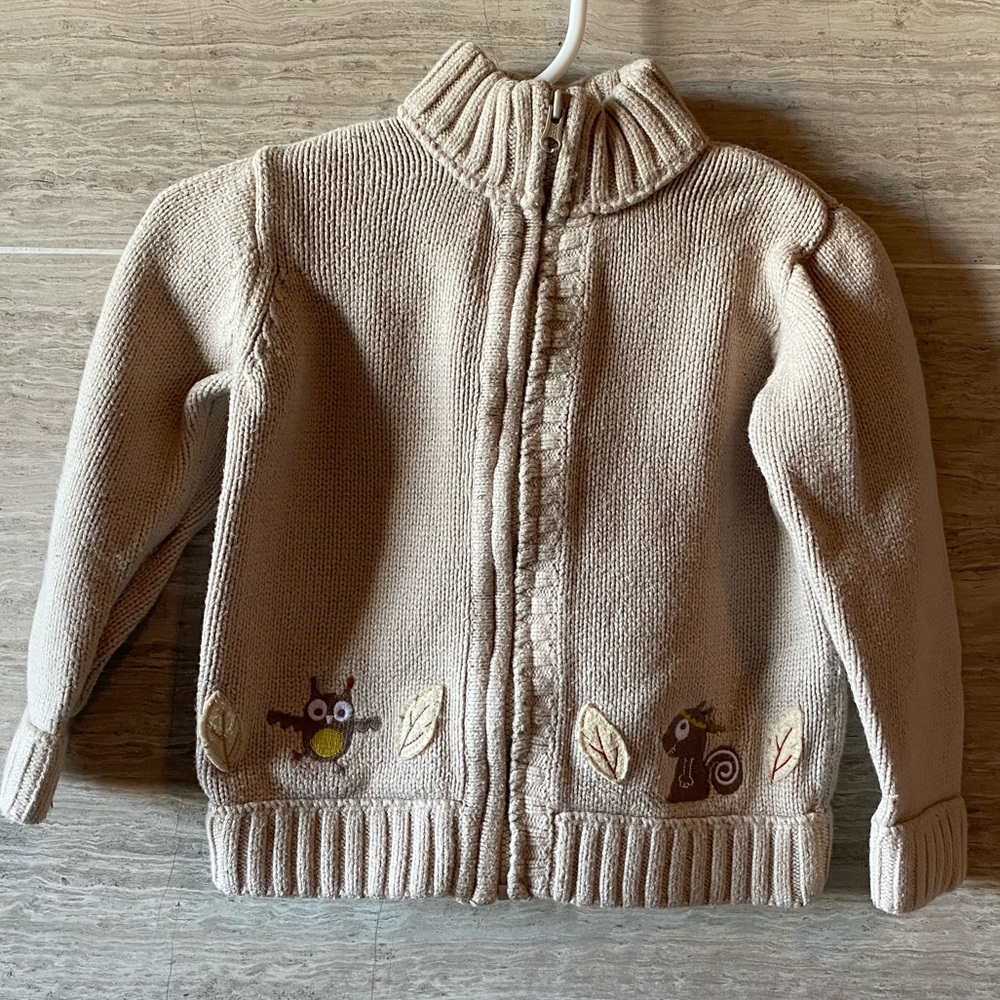 Autumn animals zippered sweater 24mo